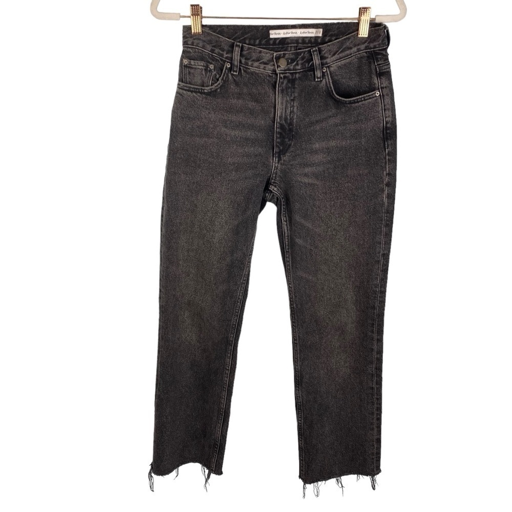 & Other Stories High Rise Slim Cut Jeans Black Gray Acid Wash 26 - Picture 2 of 9